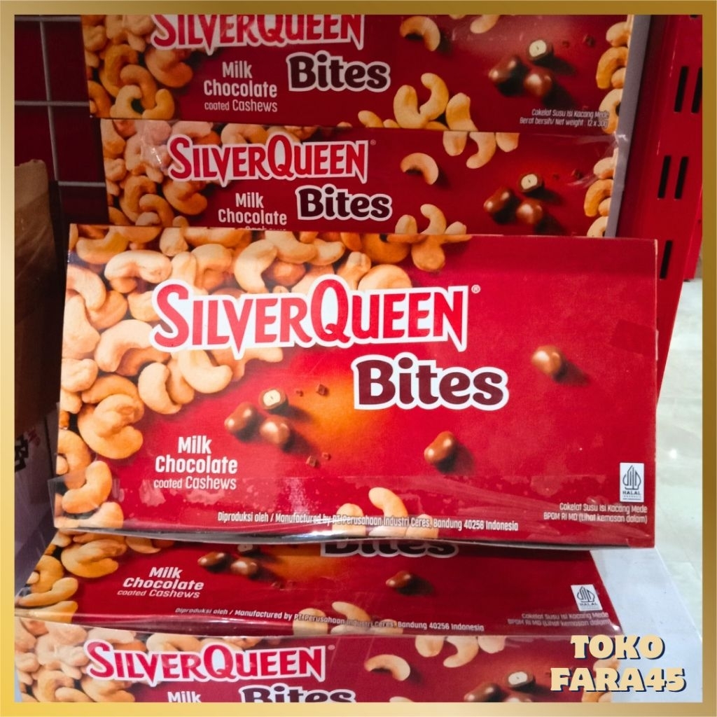 

SILVERQUEEN BITES CHOCOLATE MILK CASHEW 1 KOTAK ISI 12