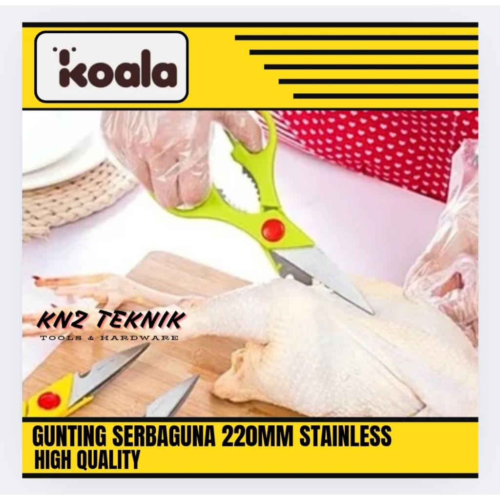 

Gunting Serbaguna Gunting Multifungsi Stainles Gunting Kertas Dapur 22cm Koala