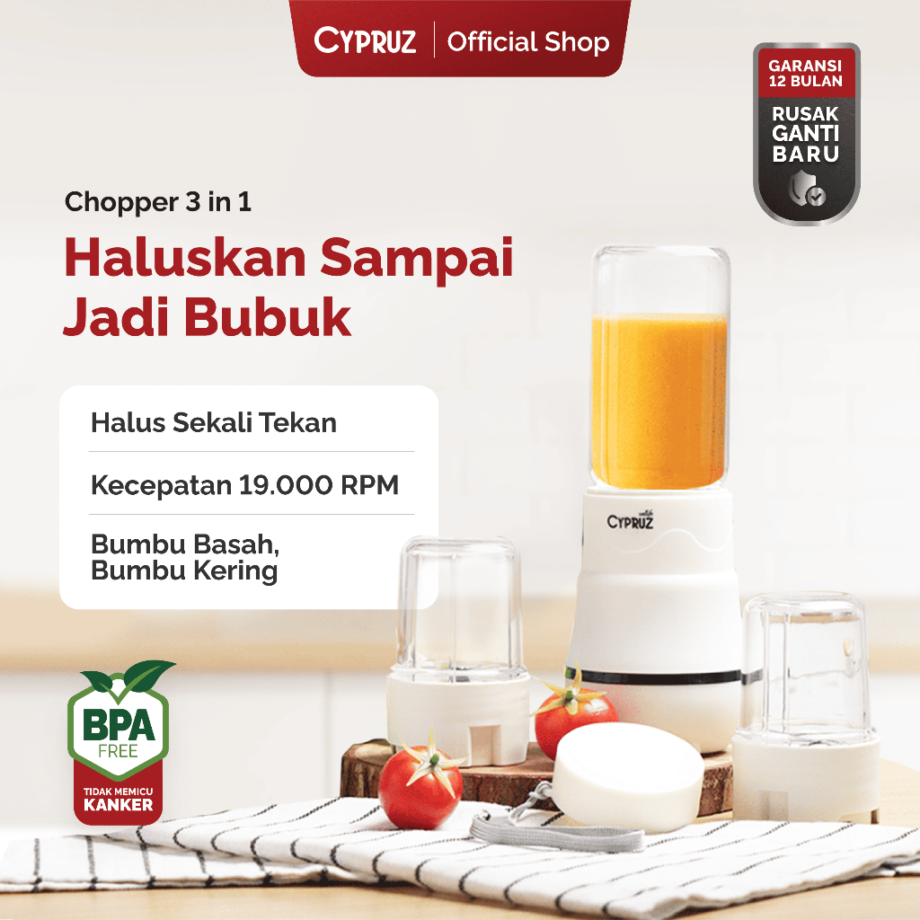 Cypruz Multifunction Portable Blender 3in1