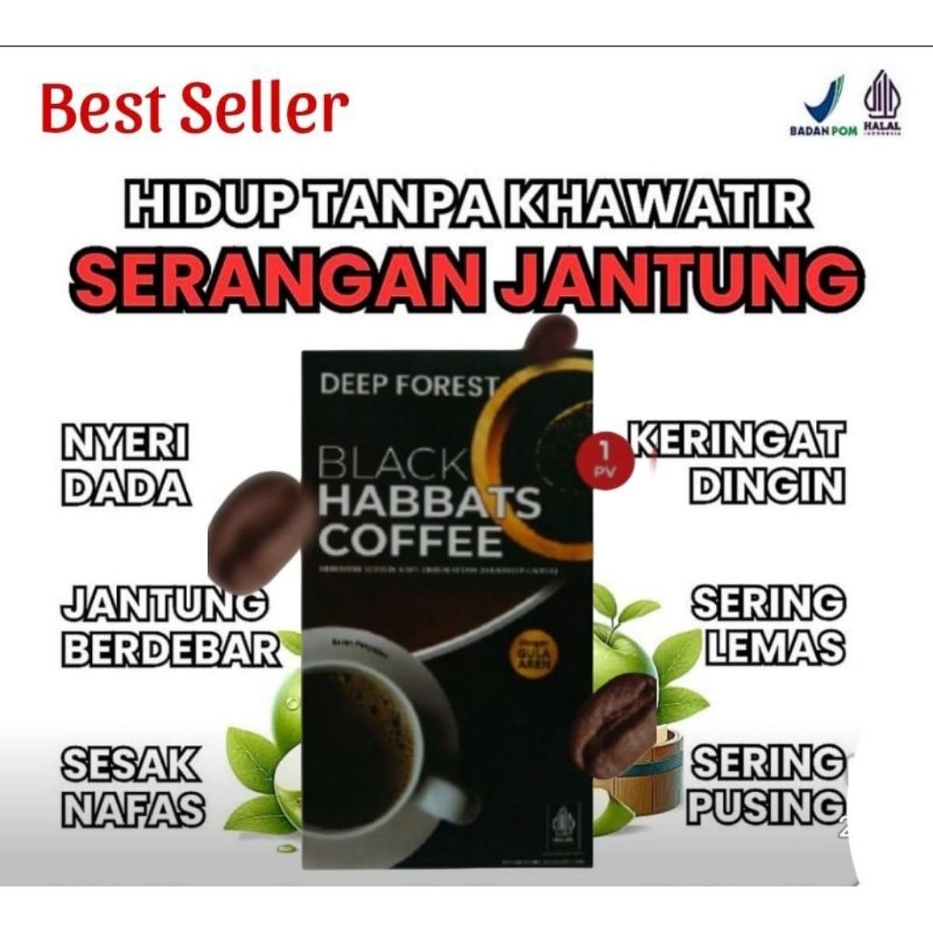 

Best Seller - Black Habbats Coffee Perpaduan Kopi Dengan Herbal Habbatussauda 1 Box isi 10 Sachet