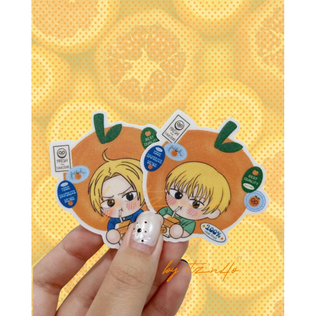 

sticker die cut sakamoto days shin glitter orange jeruk set
