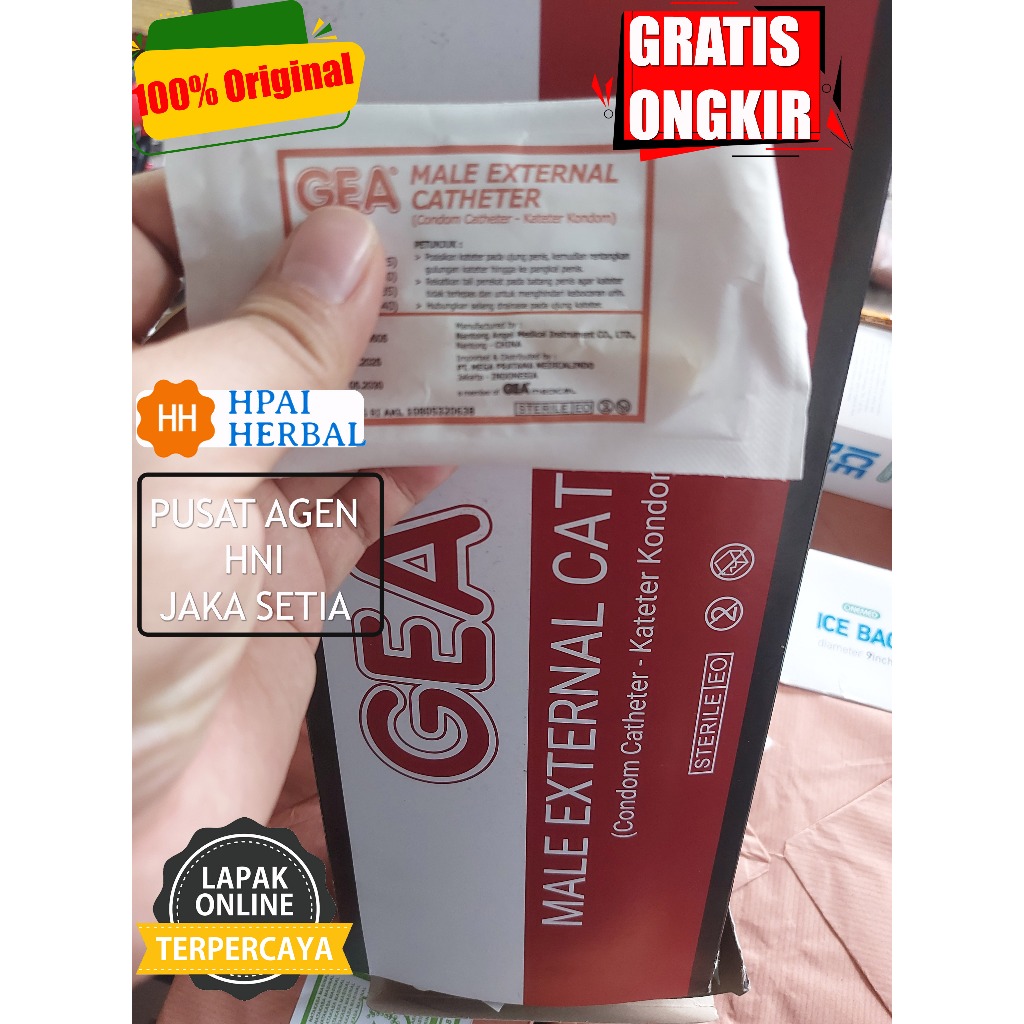 Condom Catheter - ukuran S/M/L -GEA Kondom Kateter - GEA Male External Catheter