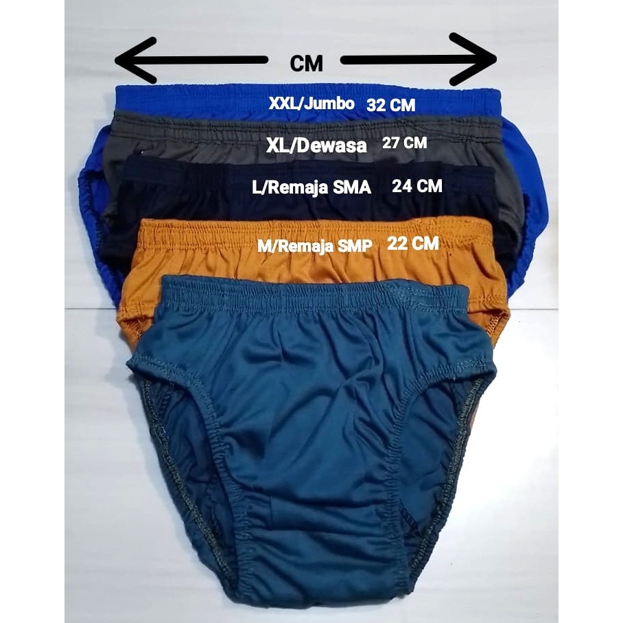 (5PCS) Celana dalam pria dewasa - CD polos laki-laki - Sempak cowok - ukuran M-XL
