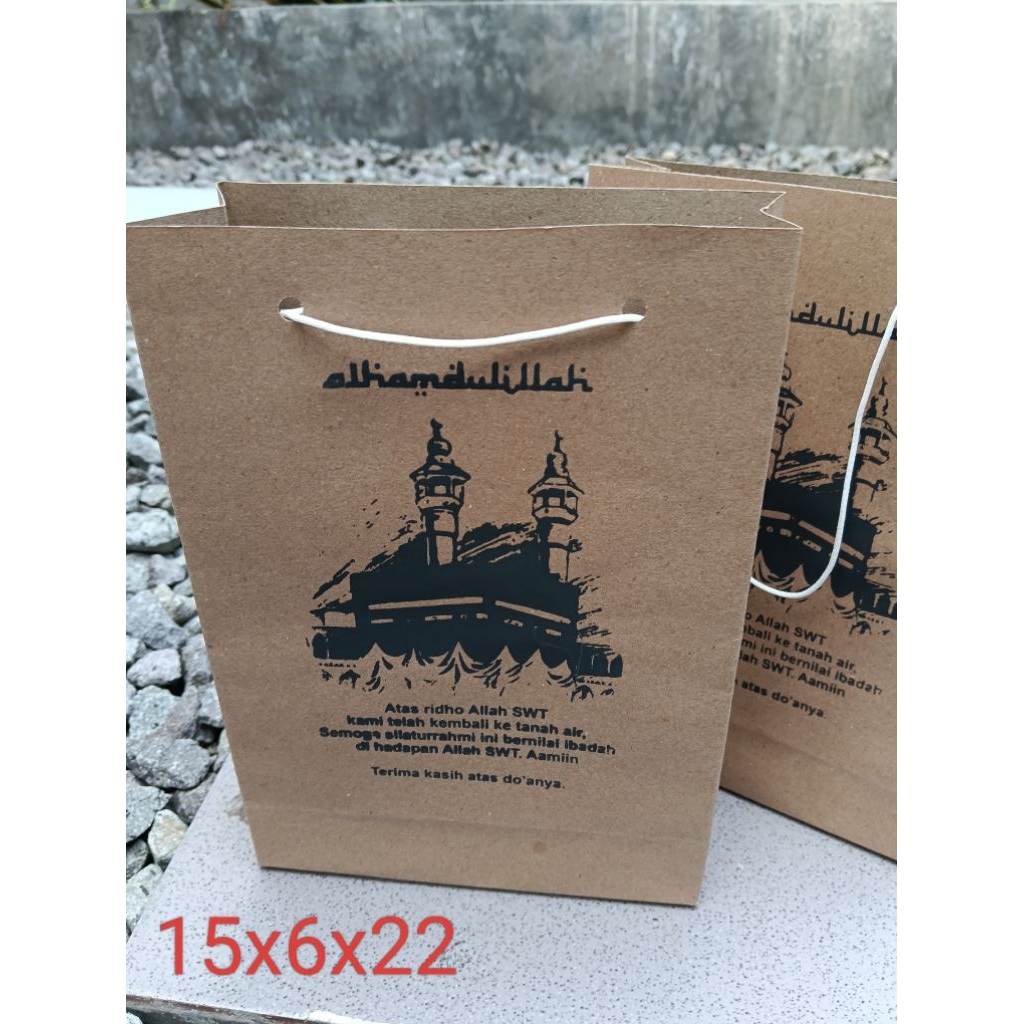 

ready stok paperbag umroh haji murah UK 15x6x25
