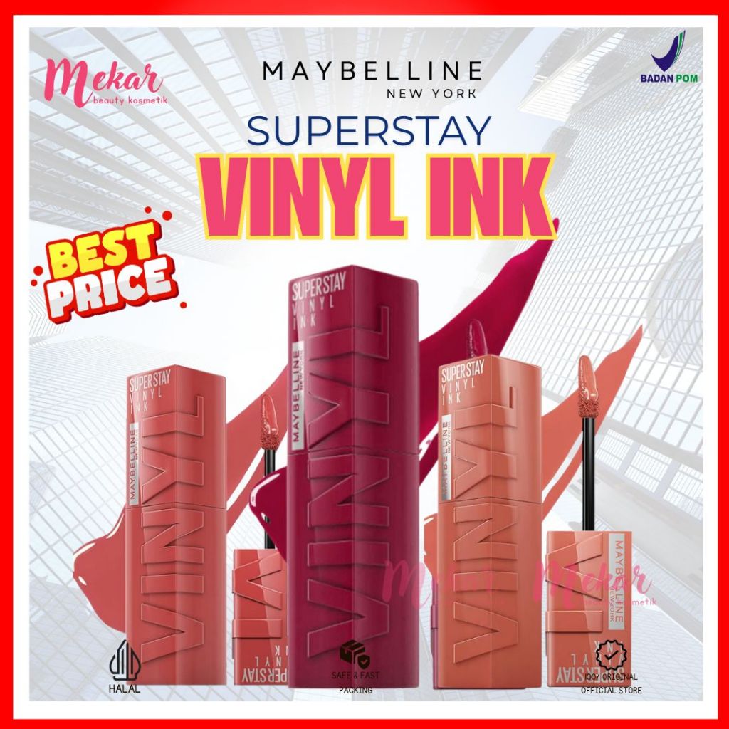 MAYBELLINE Superstay Vinyl Ink 5ml | Lipstik Maybelline Tahan Hingga 16 Jam | Maybelline Vinyl Ink
