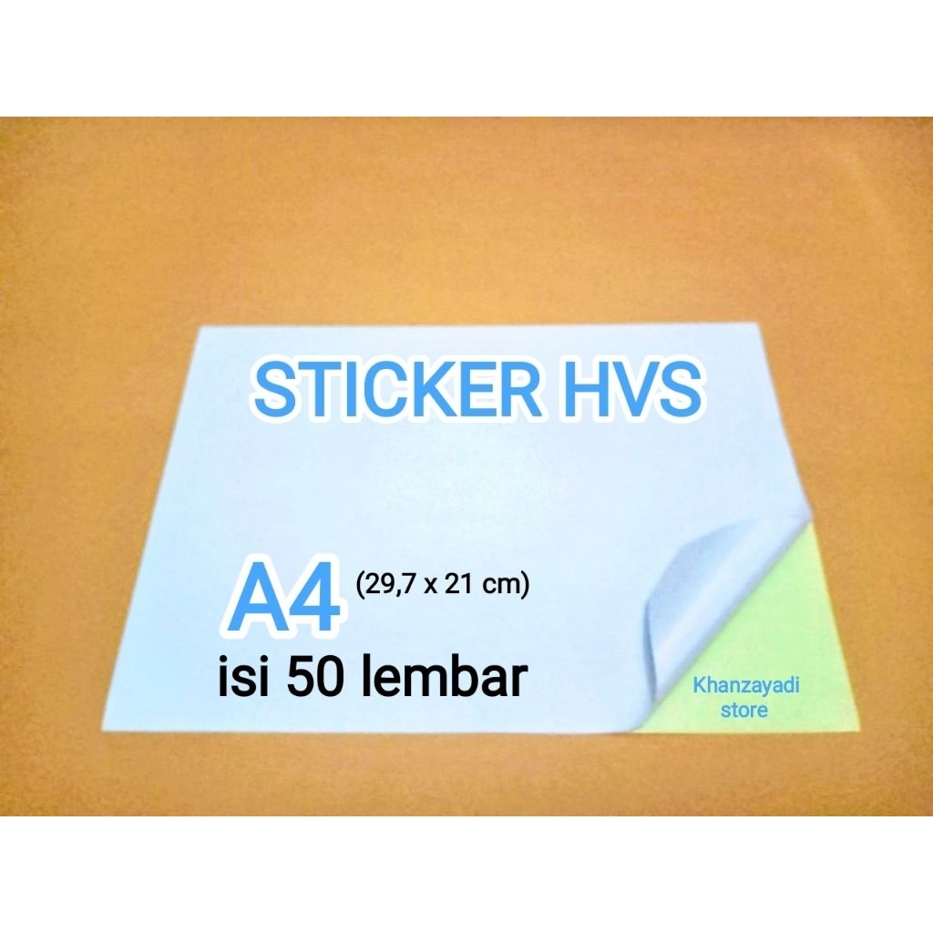 

Stiker label A4 Kertas stiker Hvs A4 isi 50 lembar / sticker Hvs putih (doff/matte) A4 high quality