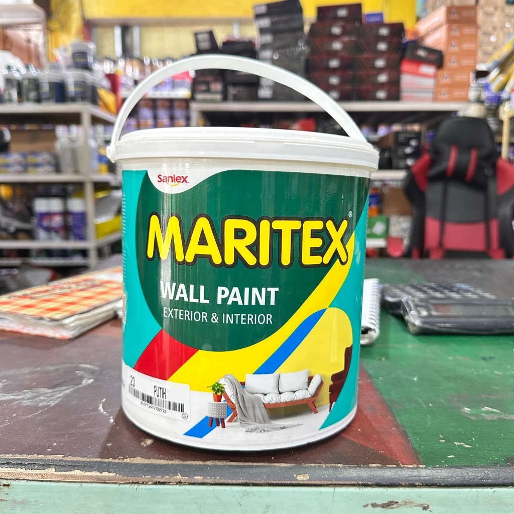 cat air maritex / cat tembok eksterior & interior warna putih - galon