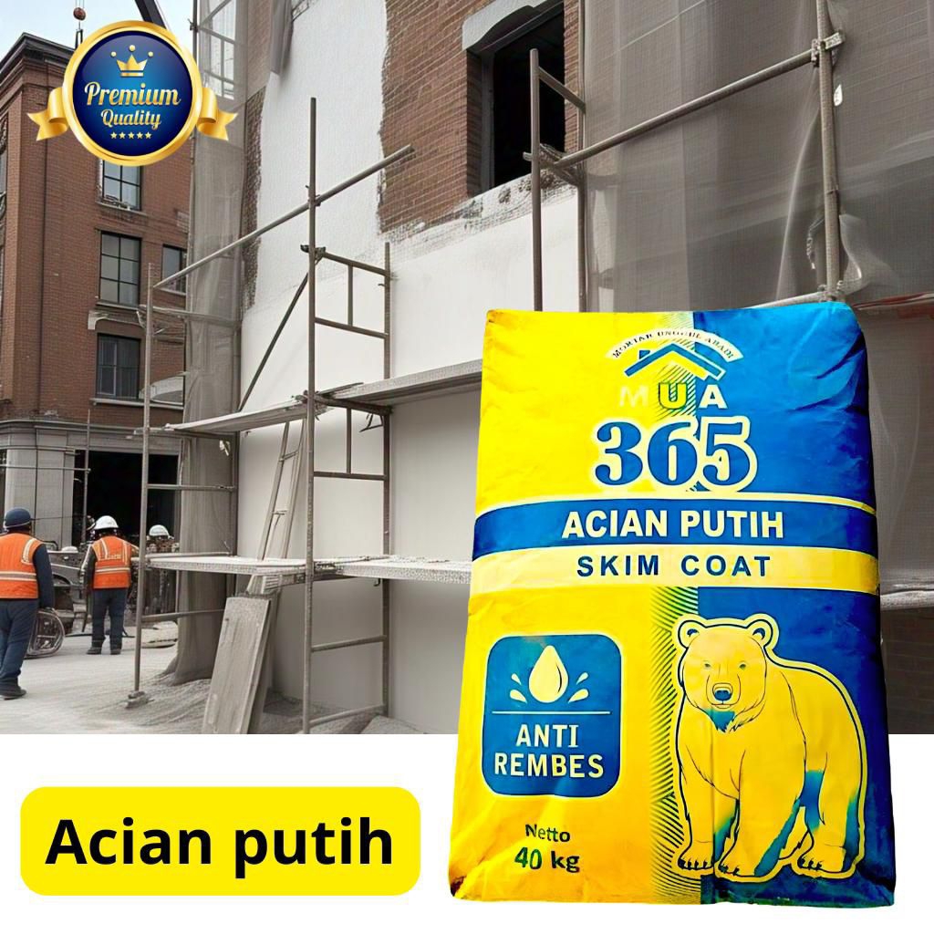 Mortar acian putih *anti rembes | Skim coat *40 kg