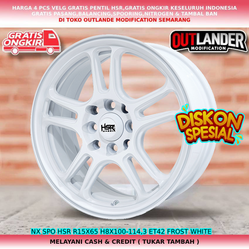 velg racing hsr velg R15 untuk mobil Aveo Sigra Datsun Go Ford Fiesta Brio City dll hsr nxspo r15
