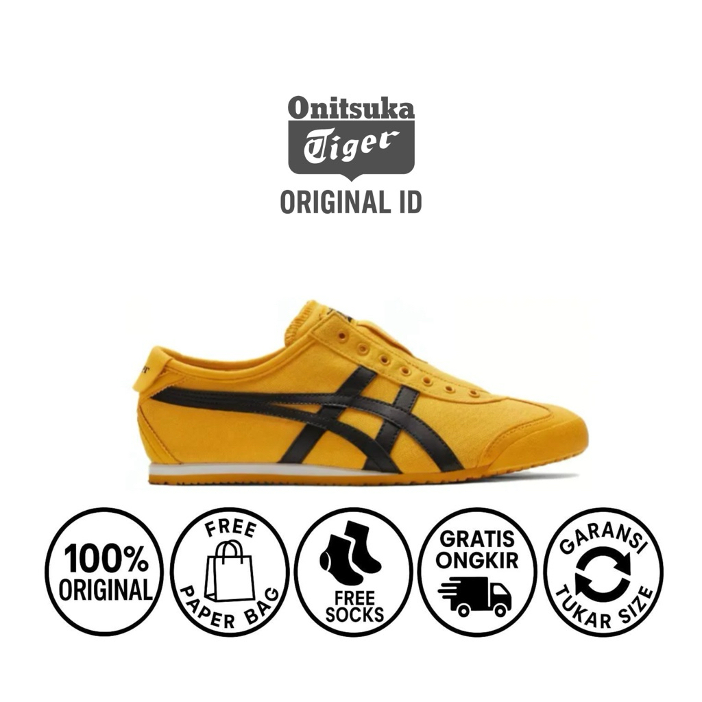 Sepatu onitsuka mexico 66 slip-on kill bill yellow black/ sepatu slip-on wanita original