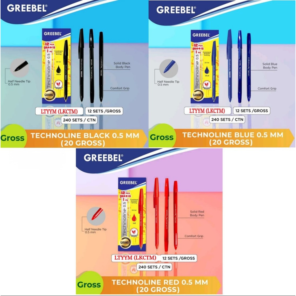 

Pulpen Greebel Technoline 0.5mm (12+1 pce)