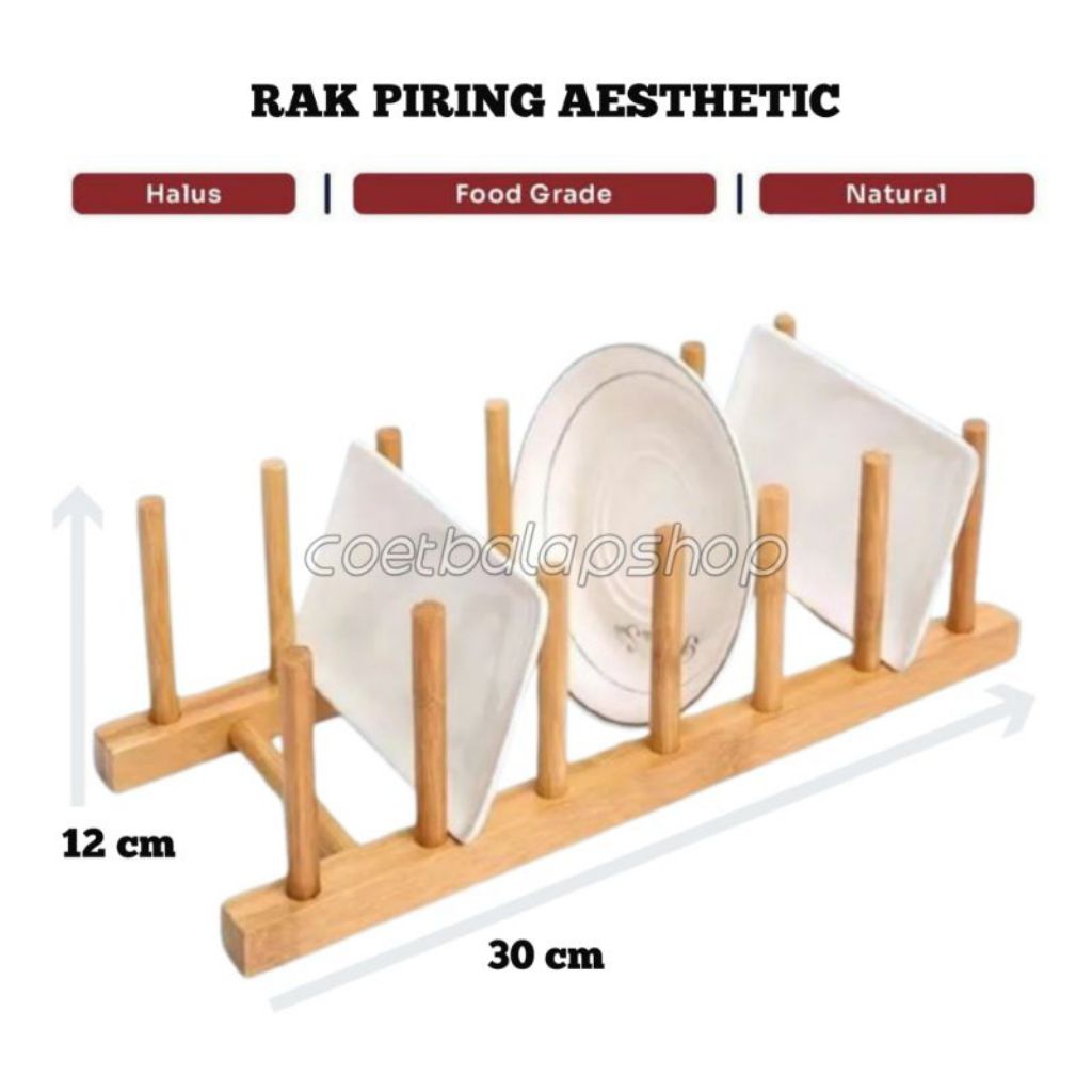 Rak Piring Rak Gelas Rak Kayu Serbaguna Rak Piring Kayu Aesthetic