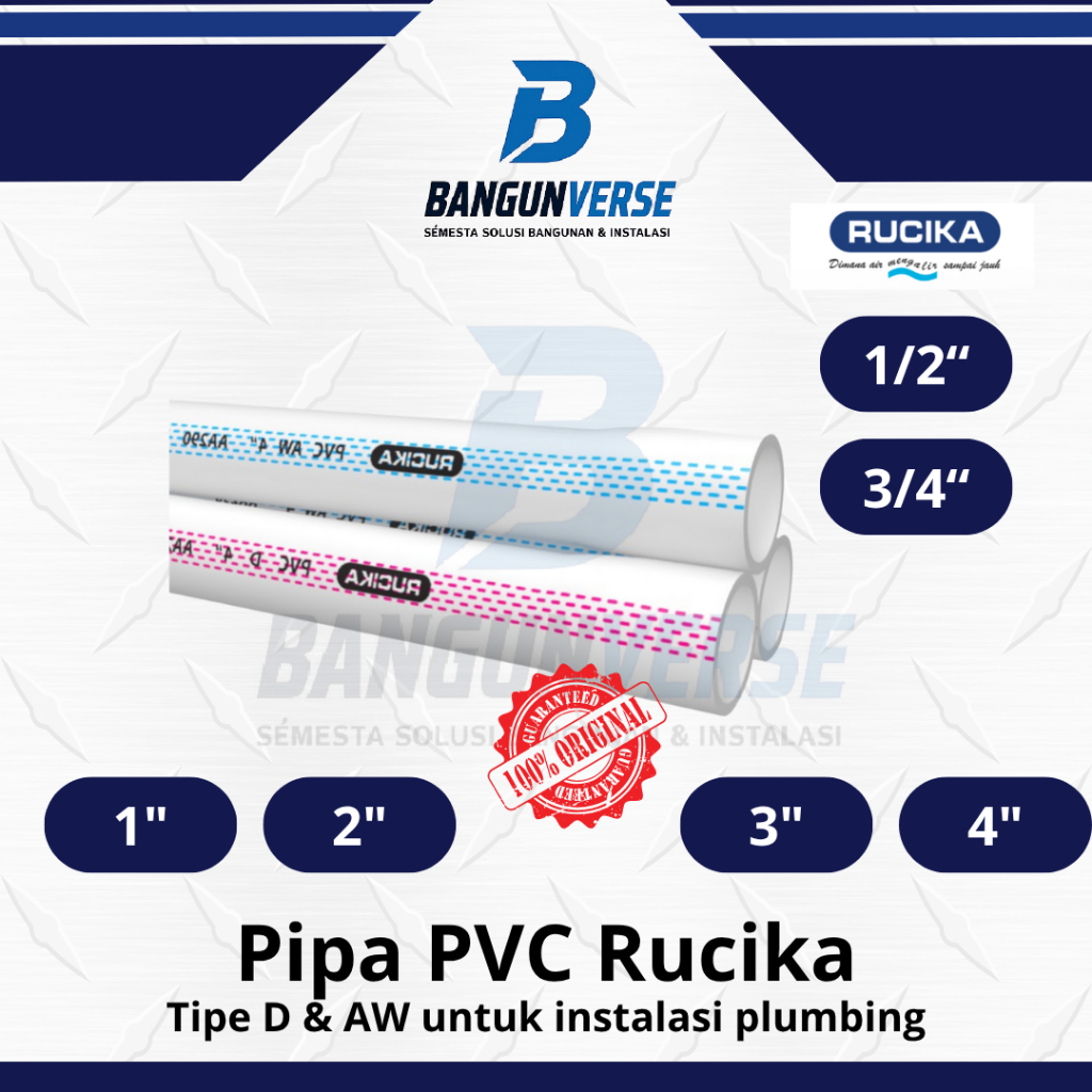 Pipa Rucika Wavin D Aw 1/2 1 2 2 1/2 Inch - PIPA PARALON RUCIKA D AW