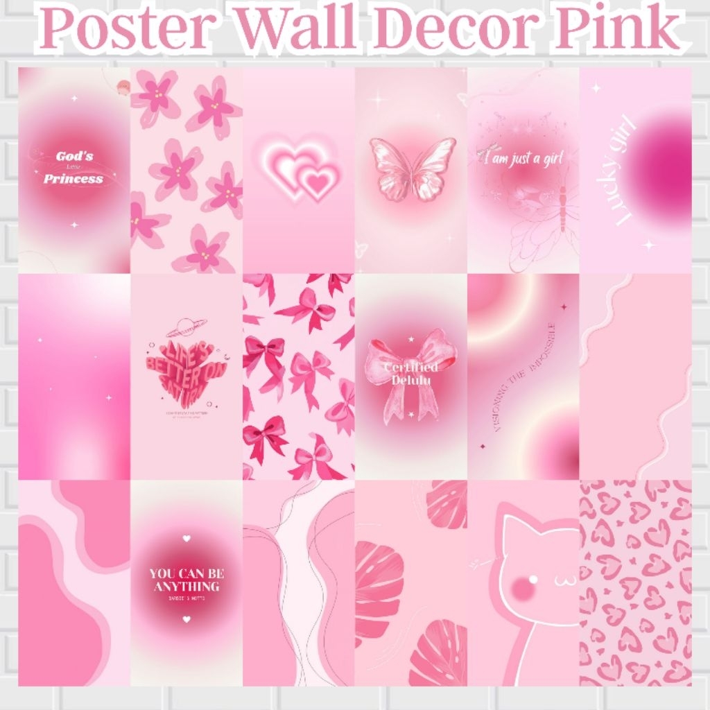 POSTER WALL DECOR ISI 18POSTER DECOR DINDING KAMAR FREE LEM