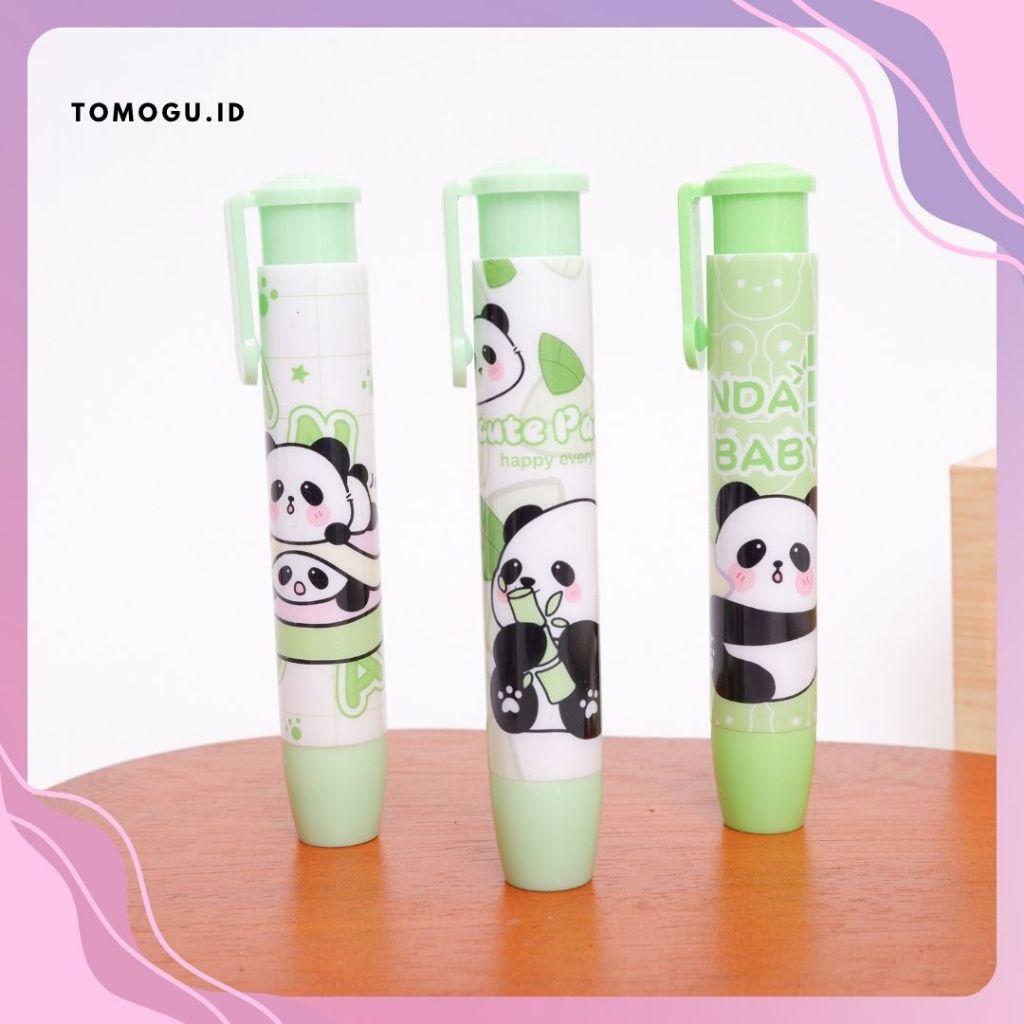 

Penghapus Mekanik Depressible ER-1971 Cute Panda Hijau Eraser Kakter Panda Lucu