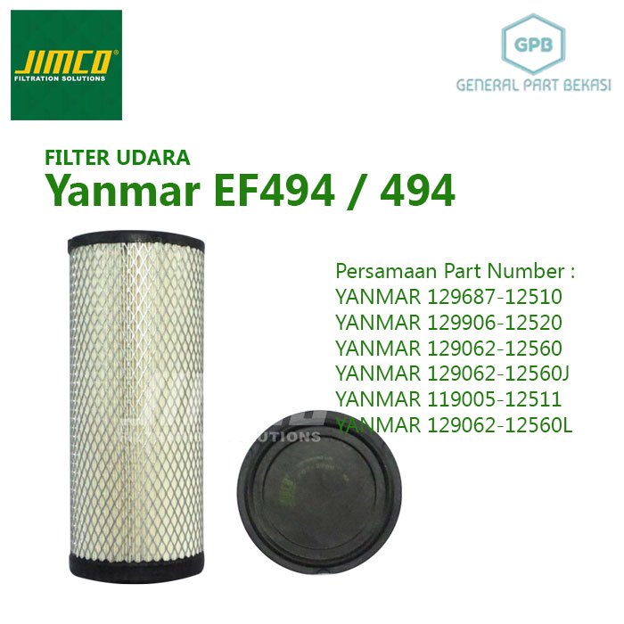 Filter Udara Yanmar EF494/494 129062-12560 Jimco