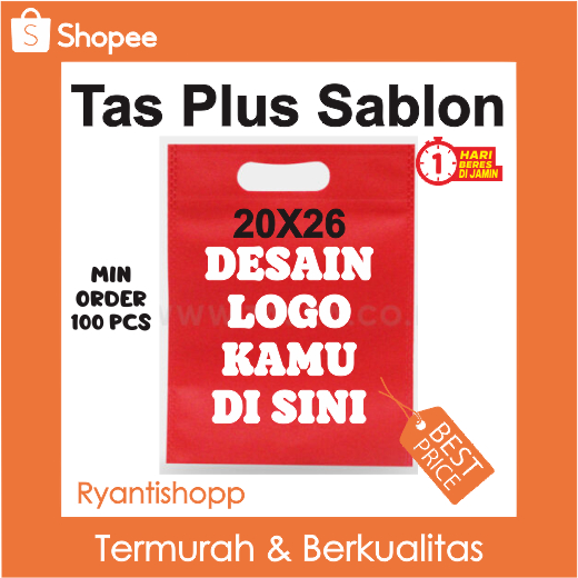 

Tas Spunbond Goodiebag Tebal plus Sablon Custom – Selesai 1 Hari! Model Pegangan Oval 20x26