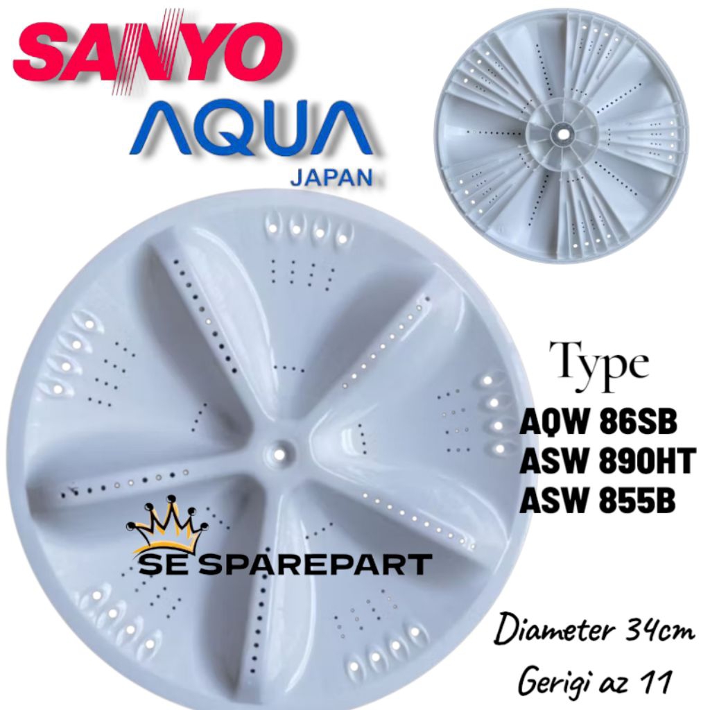 PULSATOR / BALING BALING MESIN CUCI SANYO 1 TABUNG DIAMETER 34CM GIGI AZ11 AQW86SB ASW890XT AWS855B 