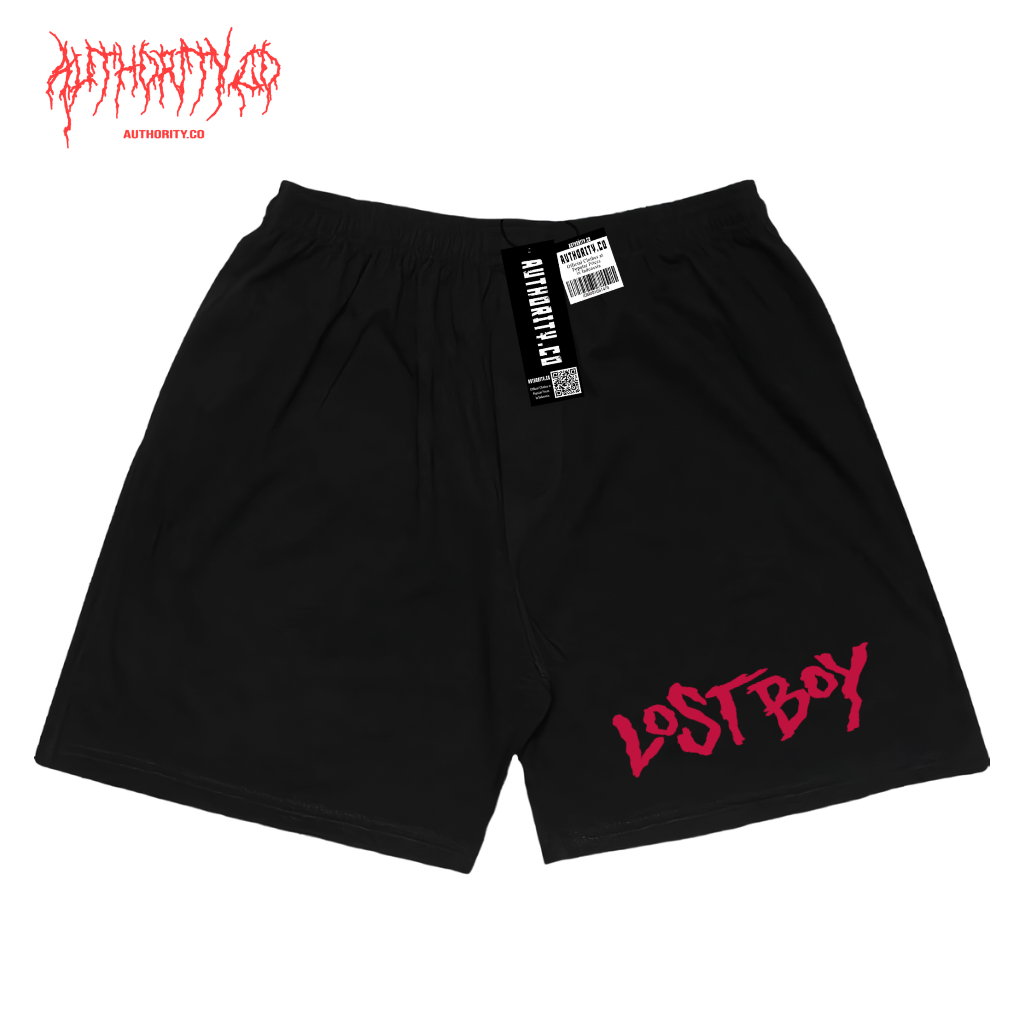 Authority.co- Boxer Boardshort Lostboy Hitam | Celana Boxer Pria Katun Combed 30s