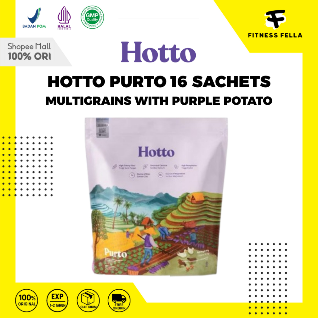 

Hotto Purto 1 Pouch isi 16 Sachets Multigrain With Purple Potato Meal Replacement