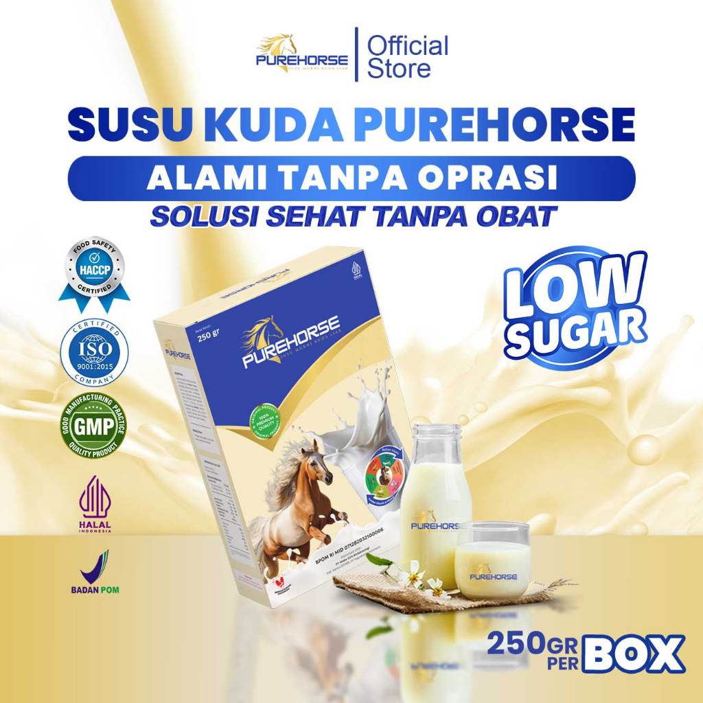 

Purehorse Susu Kuda Liar Sumbawa Asli 100% Netto 250gr Mengatasi Nyeri Sendi dan Rematik