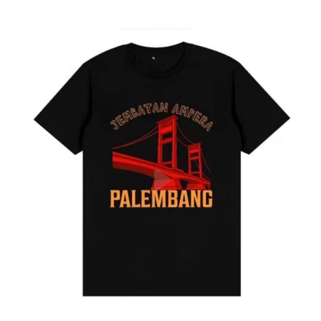Kaos Distro Unisex Jembatan Ampera Palembang - Kaos Bahan Lembut Nyaman Dipakai