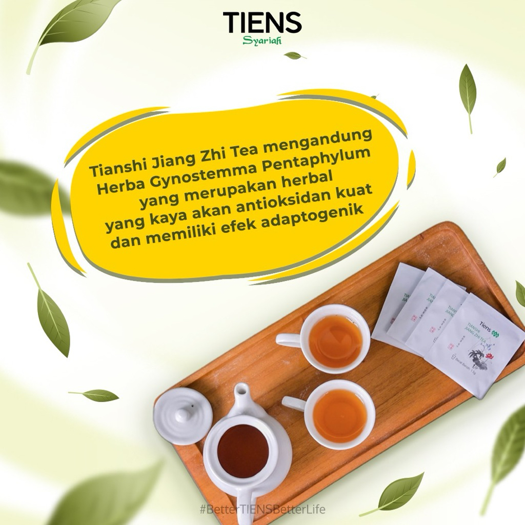 Tianshi Jiang Zhi Tea Tiens 1 Box 40 Sachet & Eceran Pelangsing Teh Diet & Detox Alami Herbal Ampuh