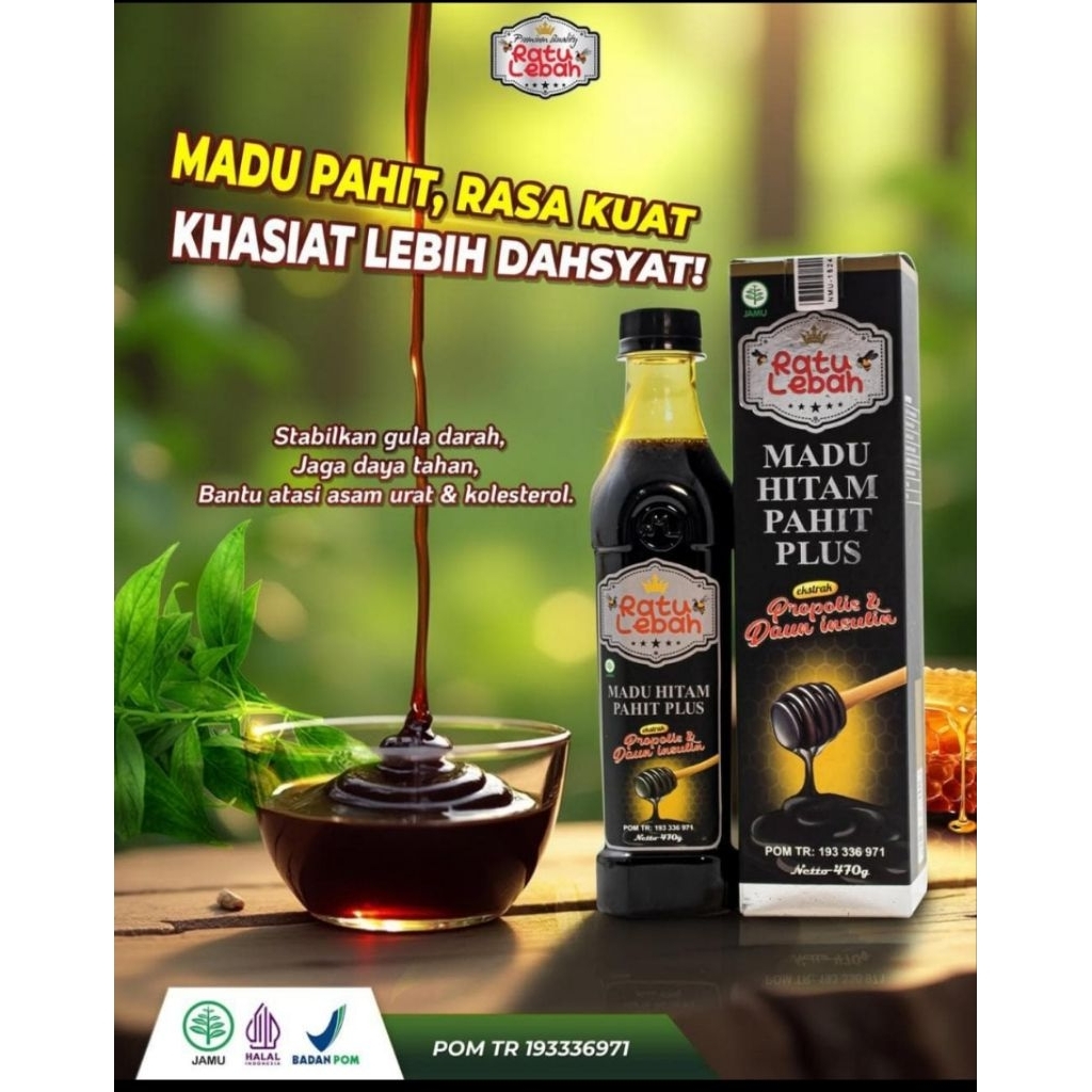 

MADU HITAM PAHIT Plus Ratu Lebah 470 gr | Plus Ekstrak Propolis dan Daun Insulin • Herbal Diabetes Asam Urat Kolestrol Darah Tinggi Kesehatan Jantung Terbaik