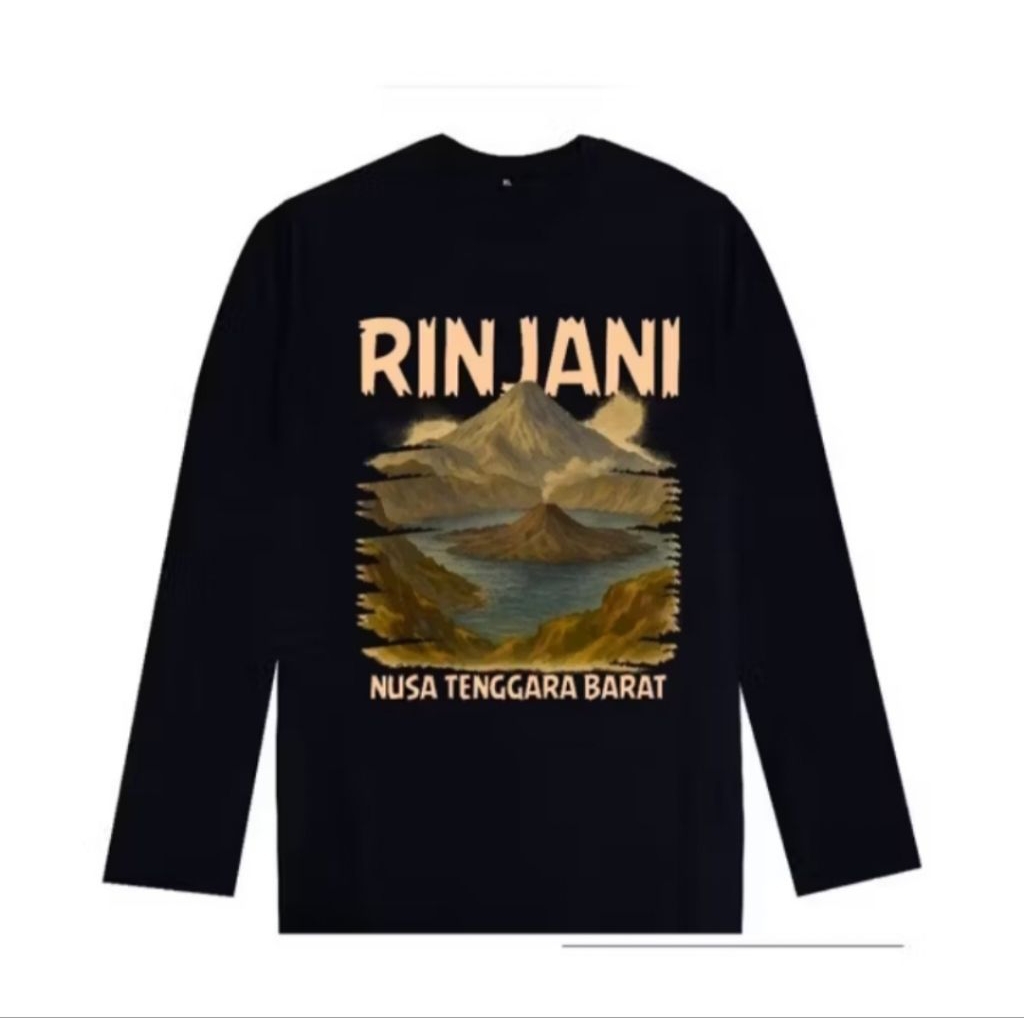 Kaos Distro Lengan Panjang Rinjani Nusa Tenggara Barat