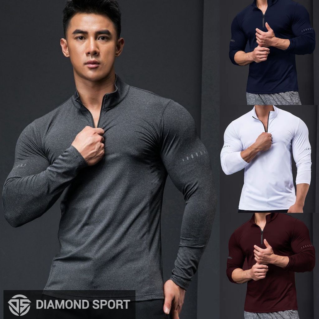 KAOS OLAHRAGA LENGAN PANJANG PRIA KAOS OLAHRAGA PRIA KAOS GYM KAOS FITNESS BAJU GYM PRIA PAKAIAN GYM