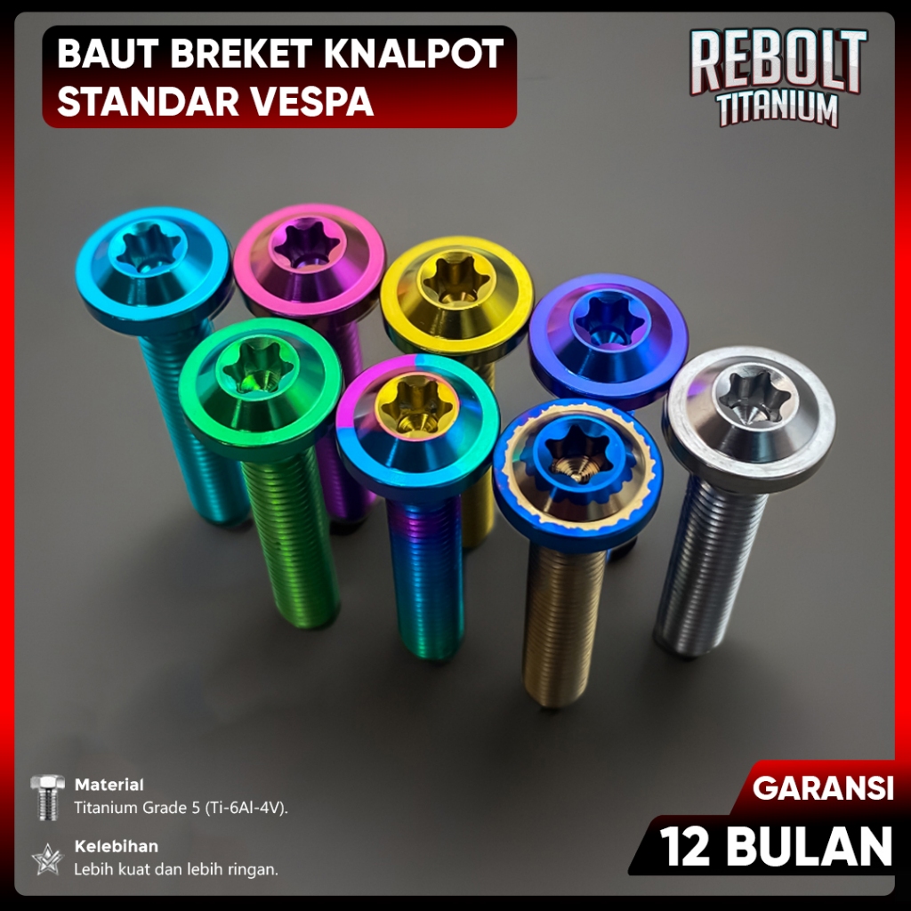 Baut Probolt Titanium Breket Dudukan Knalpot Xmax Grade 5 REBOLT Titanium