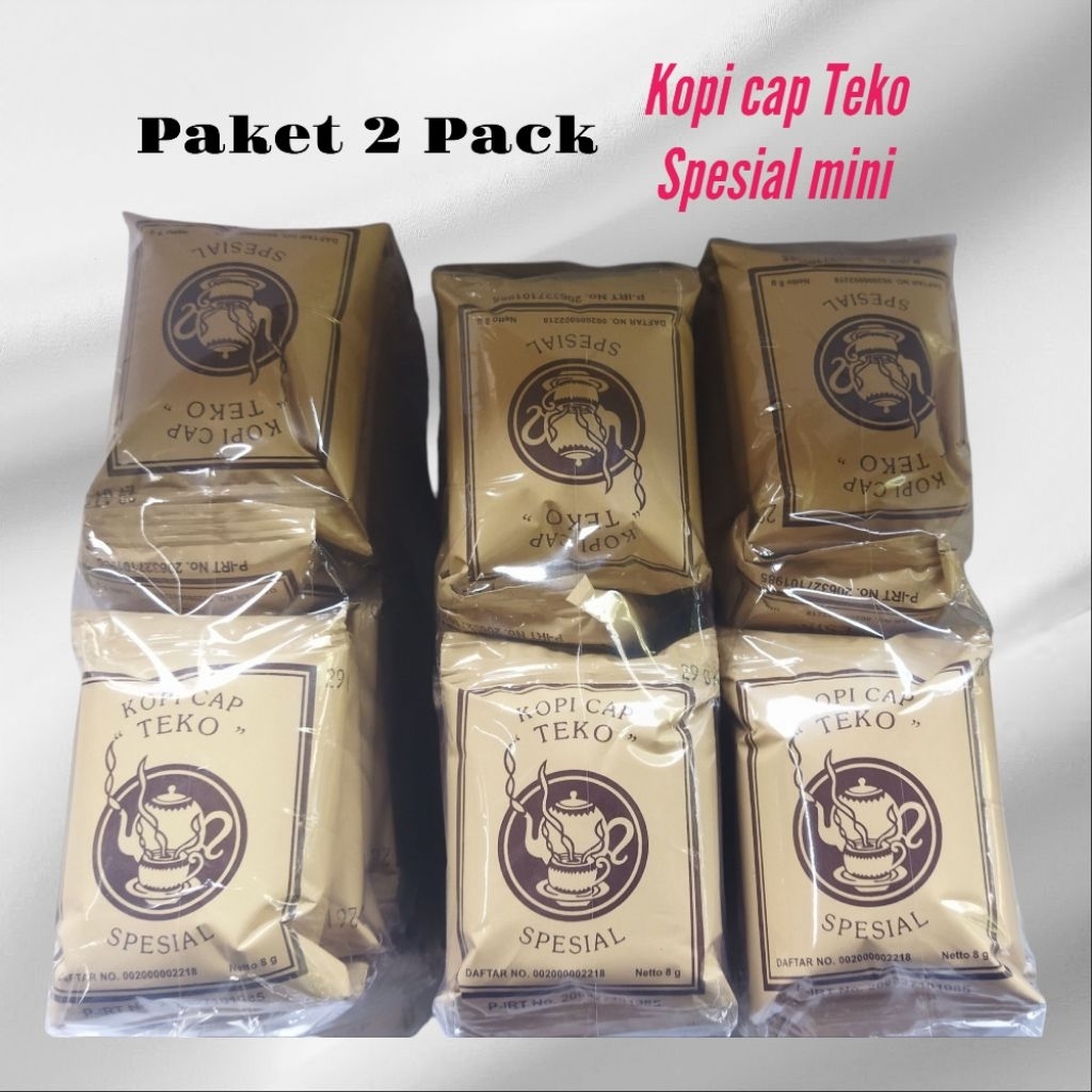

2 Pack Kopi cap Teko Spesial Mini (kemasan plastik)8 gram/Kopi tanpa gula legendaris Bogor harga Termurah