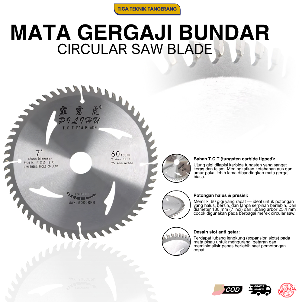 Mata gergaji Saw Circular Potong Kayu 6inch 60T Saw Blade Circular Potong Kayu