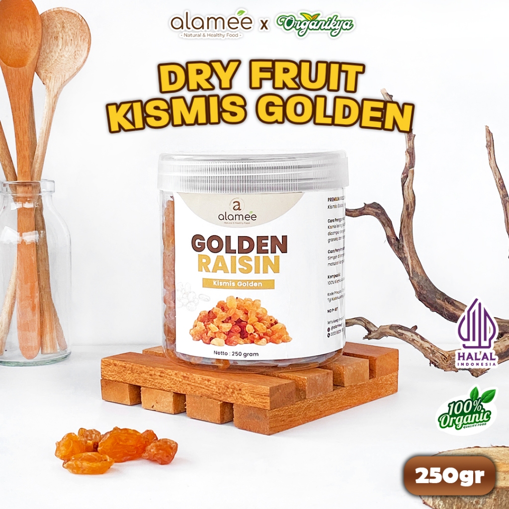 

ALAMEE Kismis Golden Raisin Cemilan Buah Kering Sehat Rendah Kalori Raisin Simin 250gr organikya