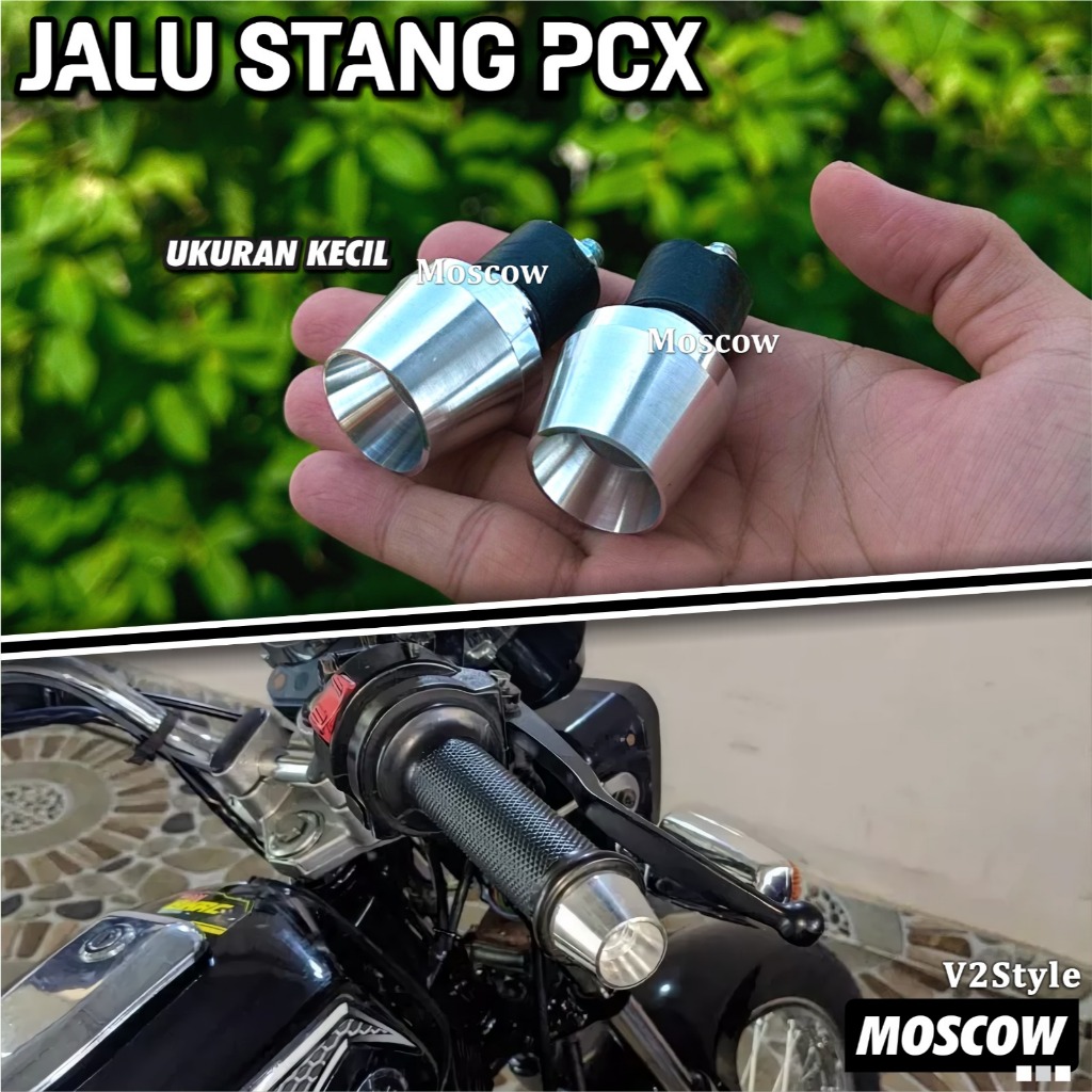 JALU STANG MOTOR MODEL PCX ORIGINAL STANDAR CHROME BANDUL STANG PCX SET UNIVERSAL MOTOR MIO LEXI AER