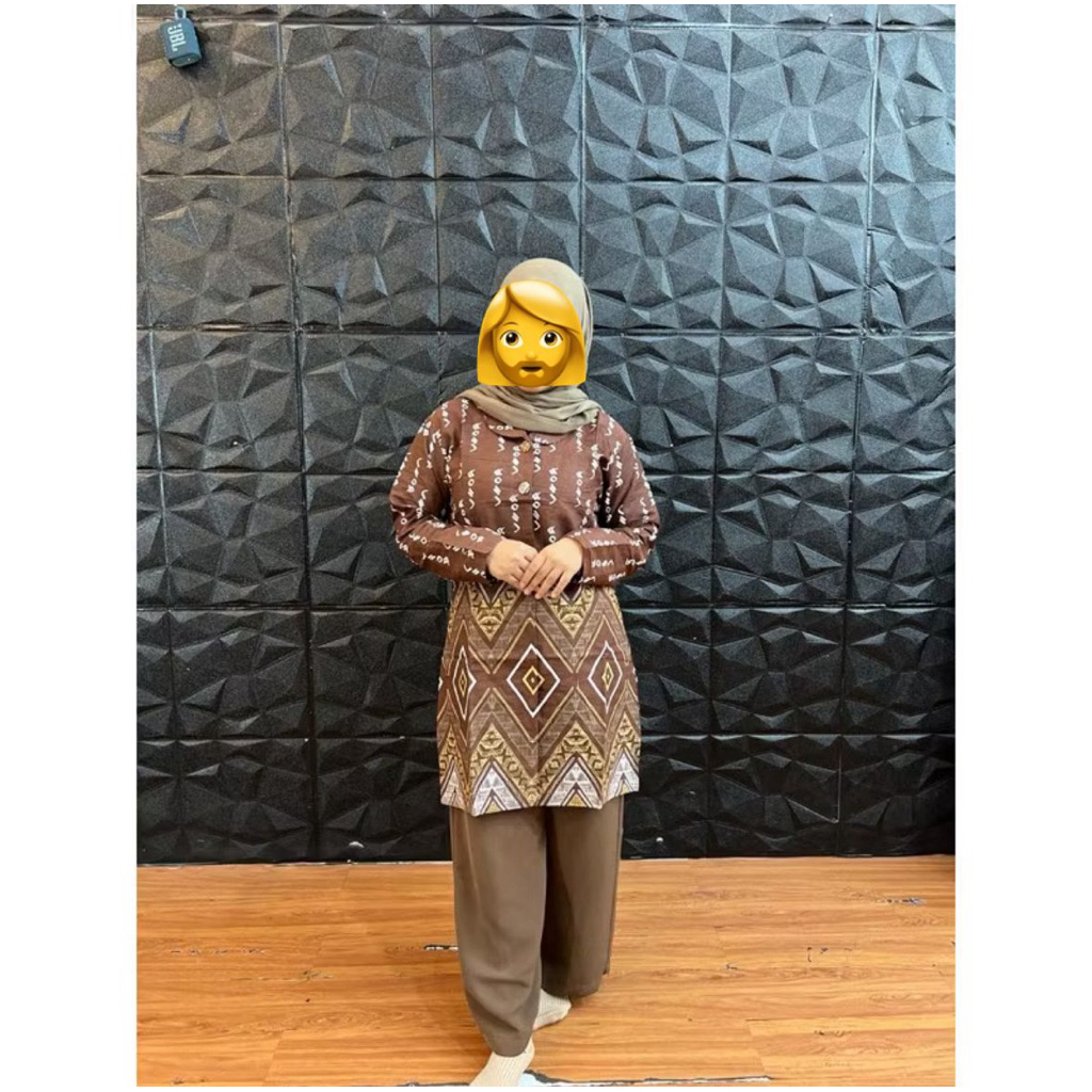 Tunik batik cewek motif lontara makassar
