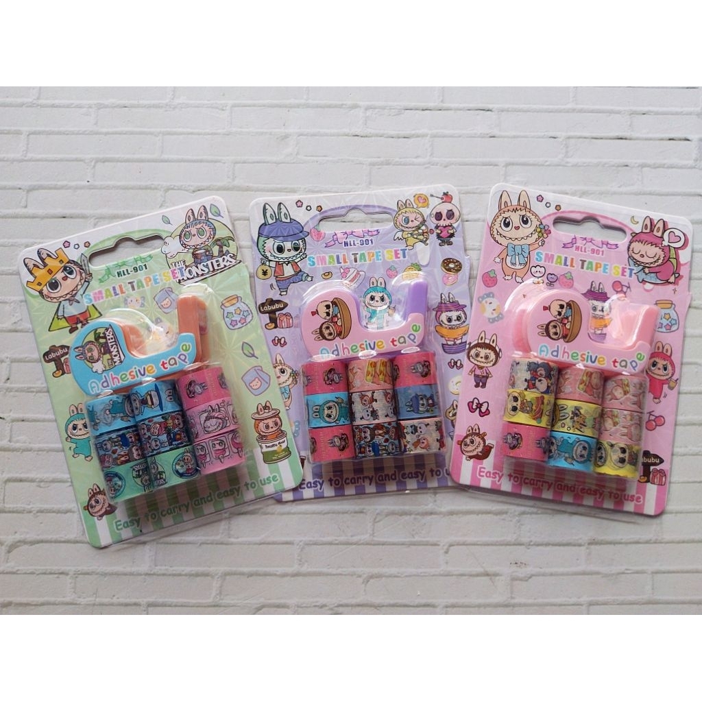 

(9PC) ISOLASI MINI HLL-901/MOTIF LABUBU / FREE DISPENSER KECIL