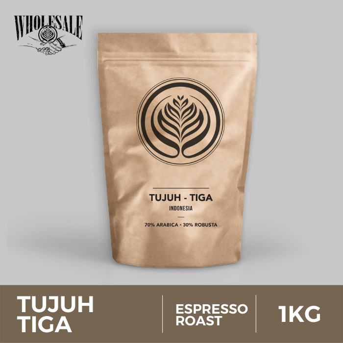 

Tujuh Tiga 1kg - Biji Kopi Grosir Arabika Robusta untuk Hotel Restoran Kafe HOREKA 1kg | Coffeenatics