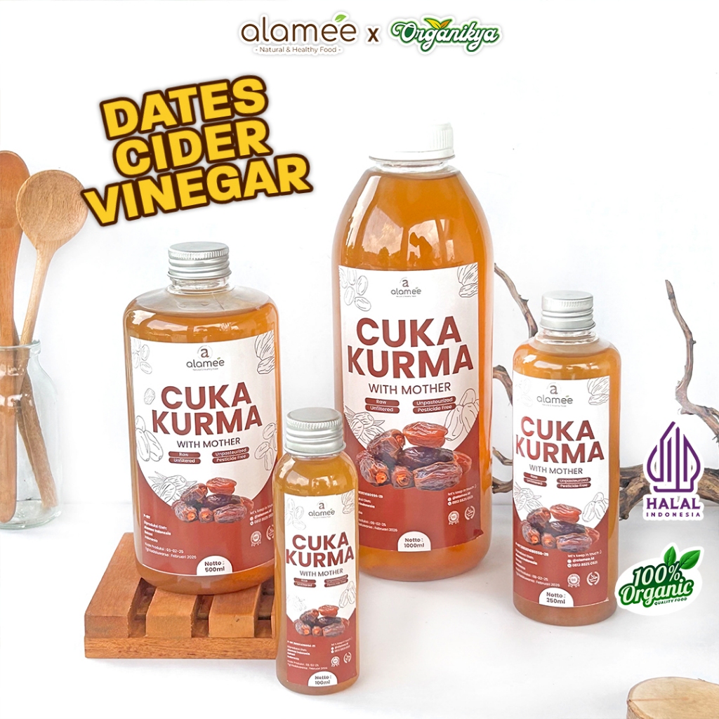 

ALAMEE Cuka Kurma With Mother Original Dates Cider Vinegar Fermentasi Probiotik Herbal organikya