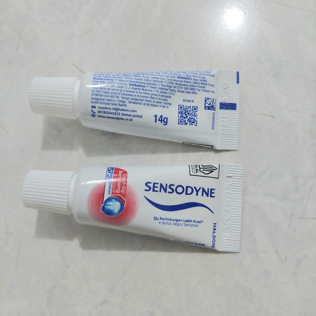 Sensodyne Cegah Gigi Berlubang 14gr Travel Sample Size Mini Kecil odol