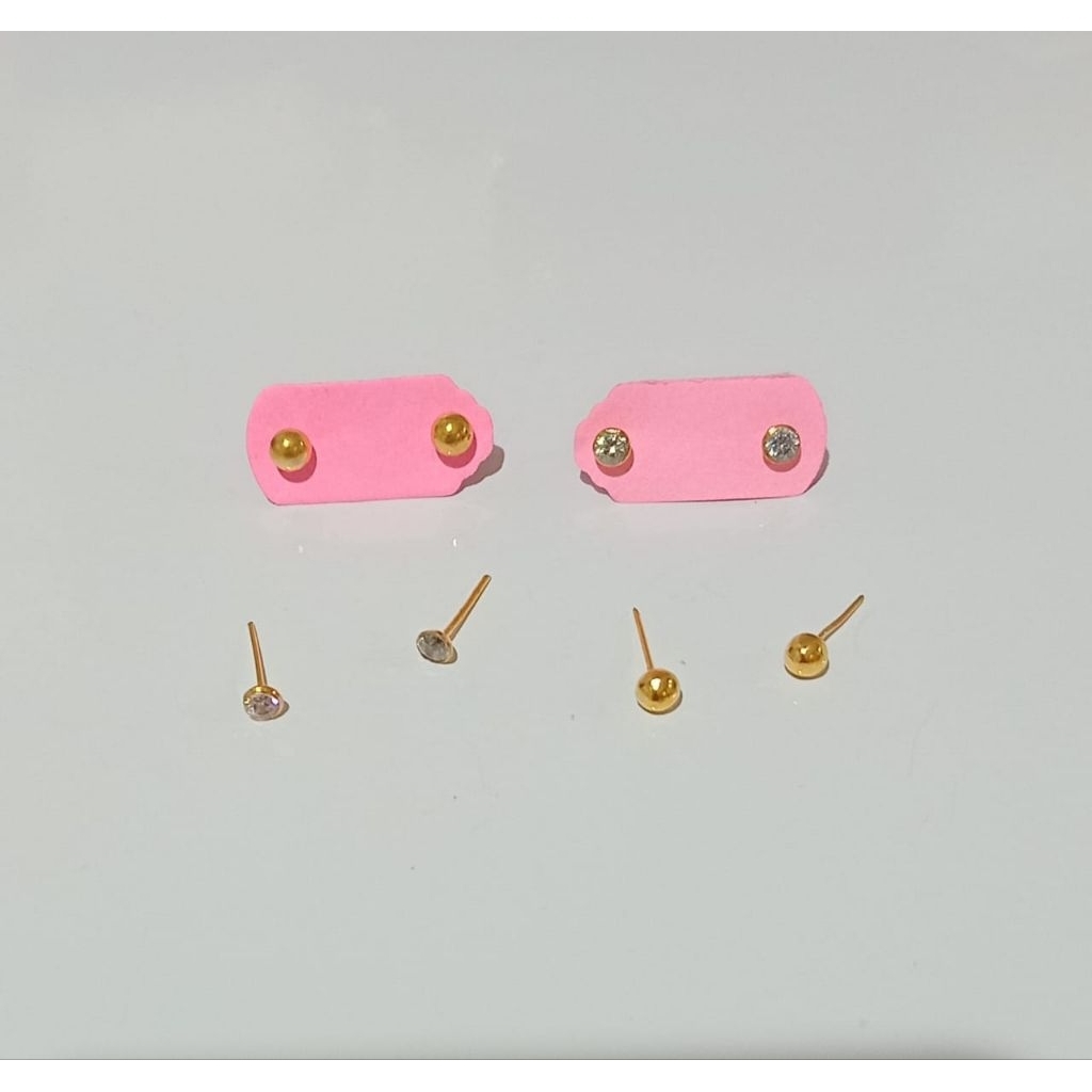 Anting Tindik Bayi Dan Dewasa Emas Muda Enam Karat