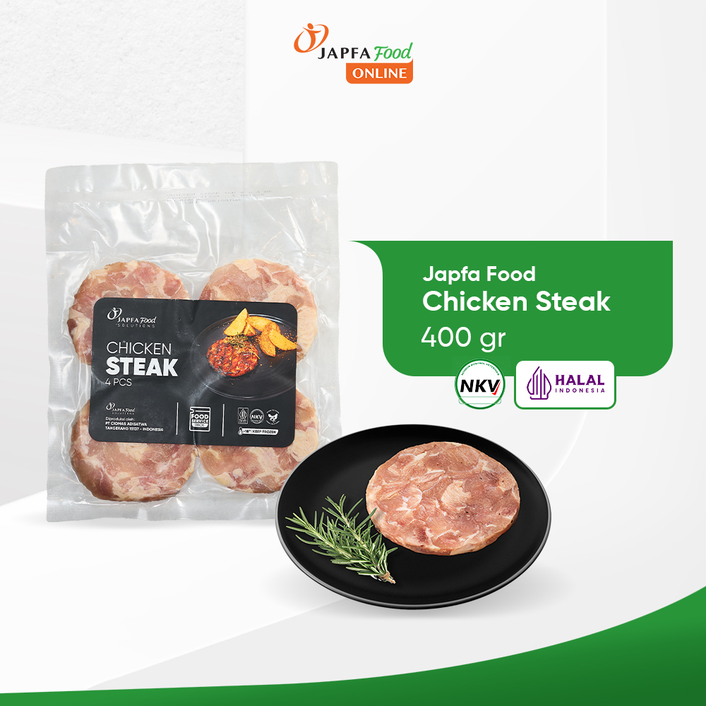 

Japfa Food Premium Chicken Steak – Potongan Tebal Ayam untuk Steak (4Pcs) 400gr