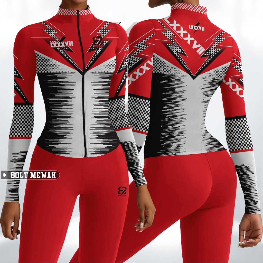 New 87SportWear Jaket Ketat & Legging Setelan Olahraga Aerobic/Zumba/Senam/Gym87