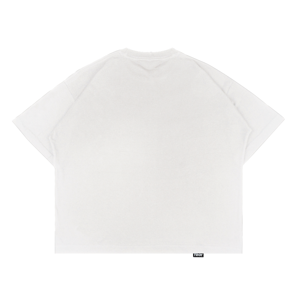 Troy Company Boxy Oversize Tshirt White Human Character - Kaos Boxy Oversize Putih Lengan Pendek MBD 3238