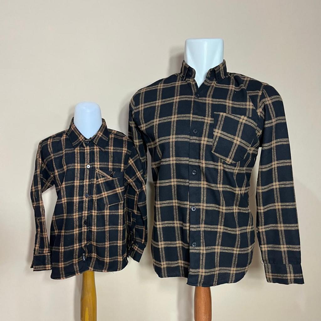 Kemeja Couple Ayah Anak Flanel Kotak-kotak Lengan Panjang CAA3