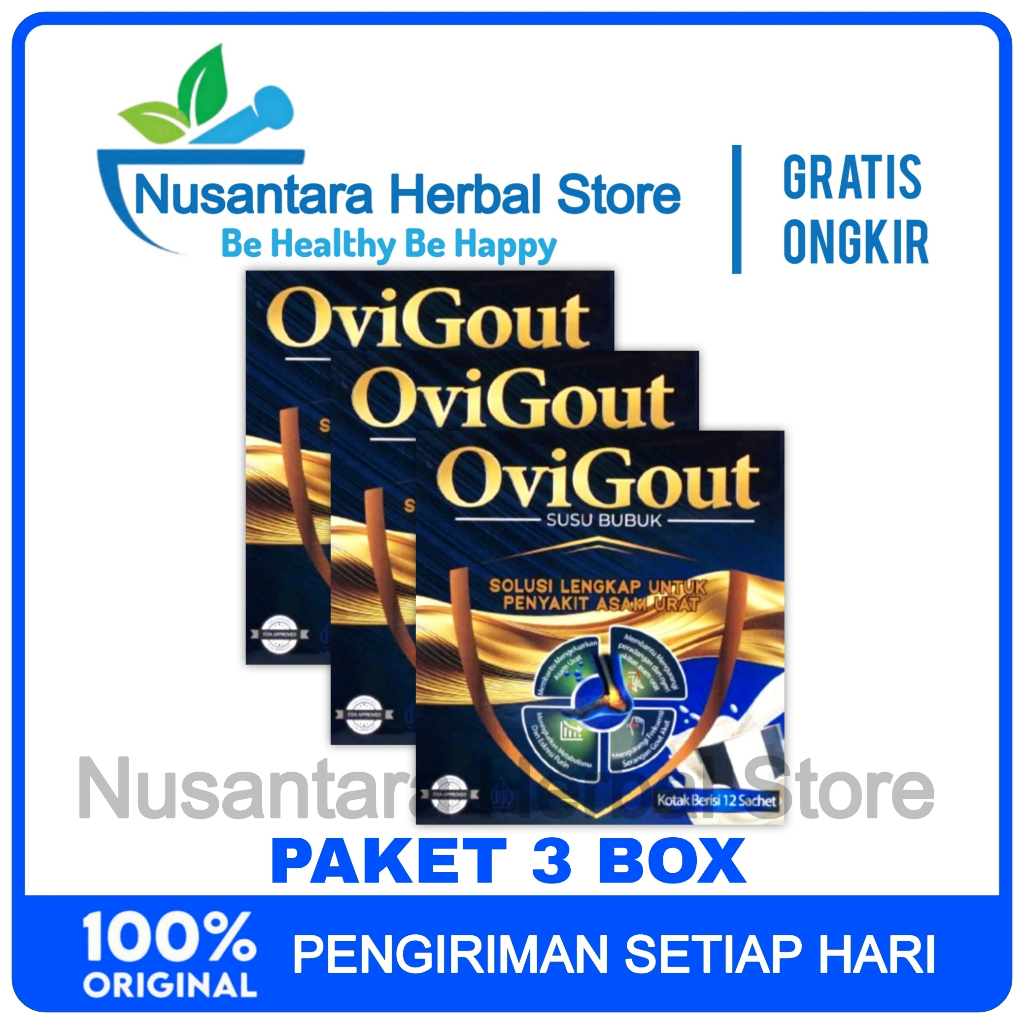 

3 Box Ovigout Susu Herbal Obat Asam Urat Dan Nyeri Sendi Original Asli