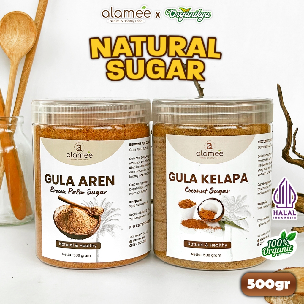 

Gula Semut Kelapa Aren Organik Bubuk Coconut Sugar Powder Natural Organik Organic 500gr organikya