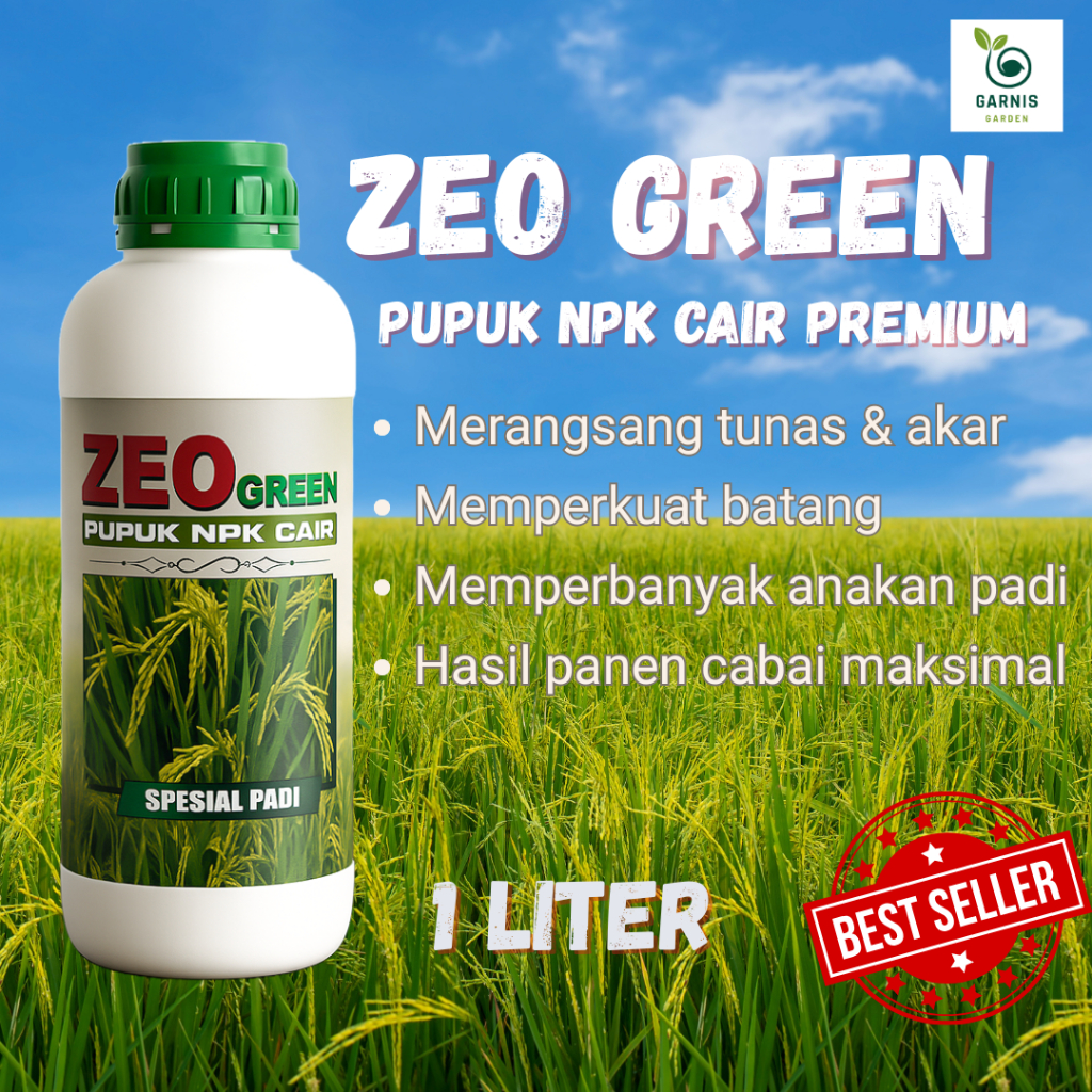 Pupuk NPK Cair Penyubur Tanaman Padi Kemasan 1 Liter Memenuhi Kebutuhan Nutrisi Tanaman Padi Menamba