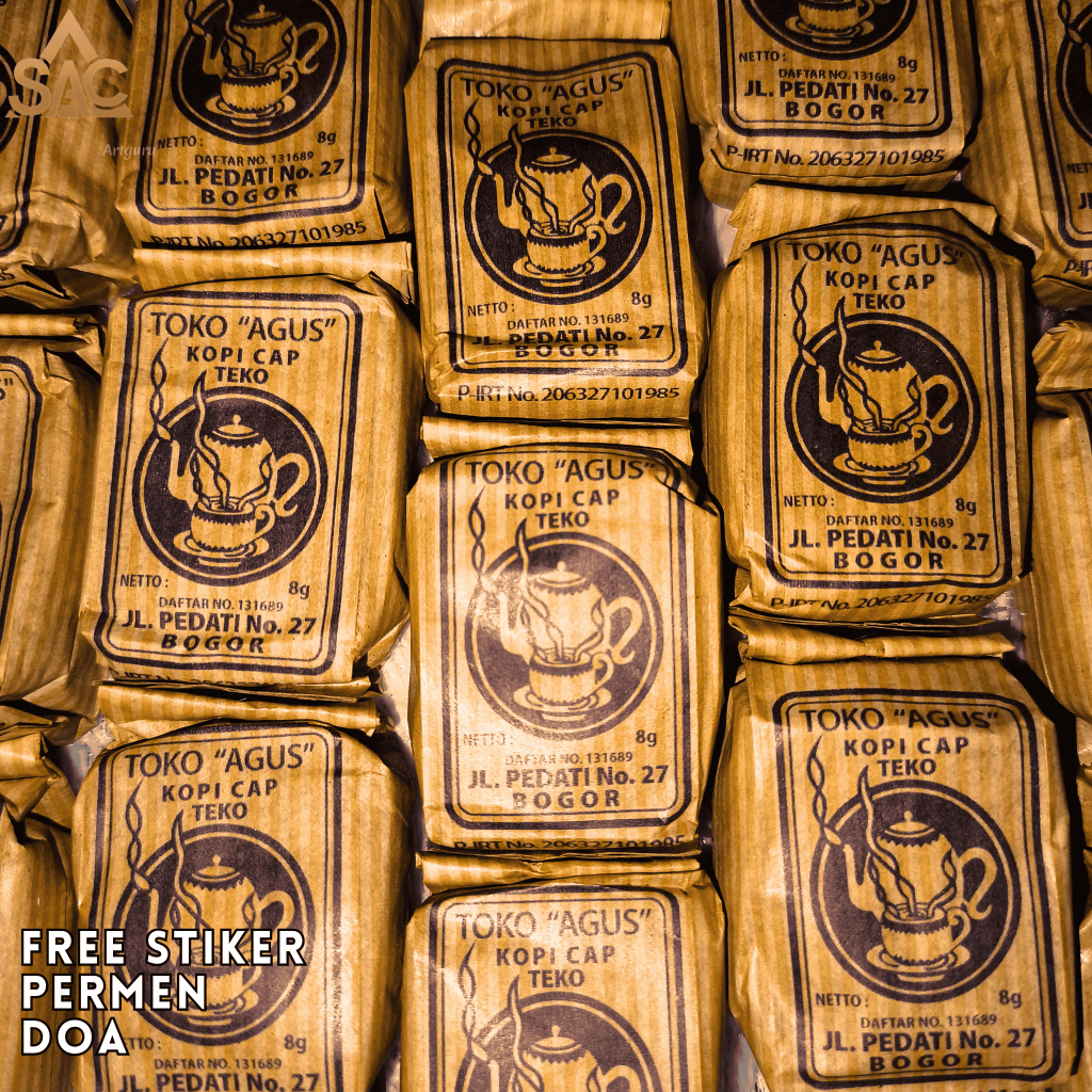 

Kopi Cap Teko 8g – 1 Pack Isi 30 Sachet | Kopi Hitam Bubuk Khas Bogor, Aroma Kuat & Nikmat