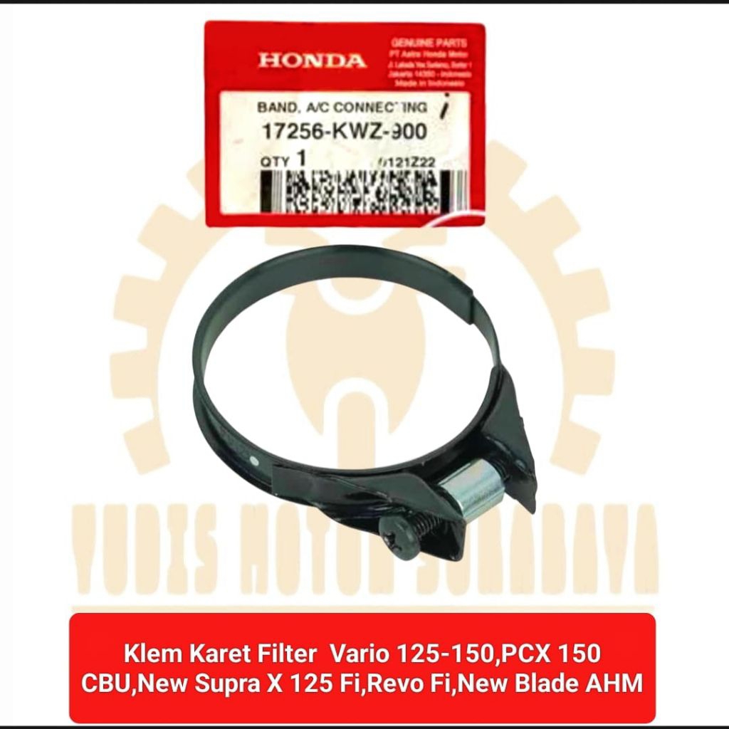 AHM 17256-KWZ-900 Klem Pengikat Karet Selang Filter Saringan Udara Vario 125,Vario 150,PCX 150,New S